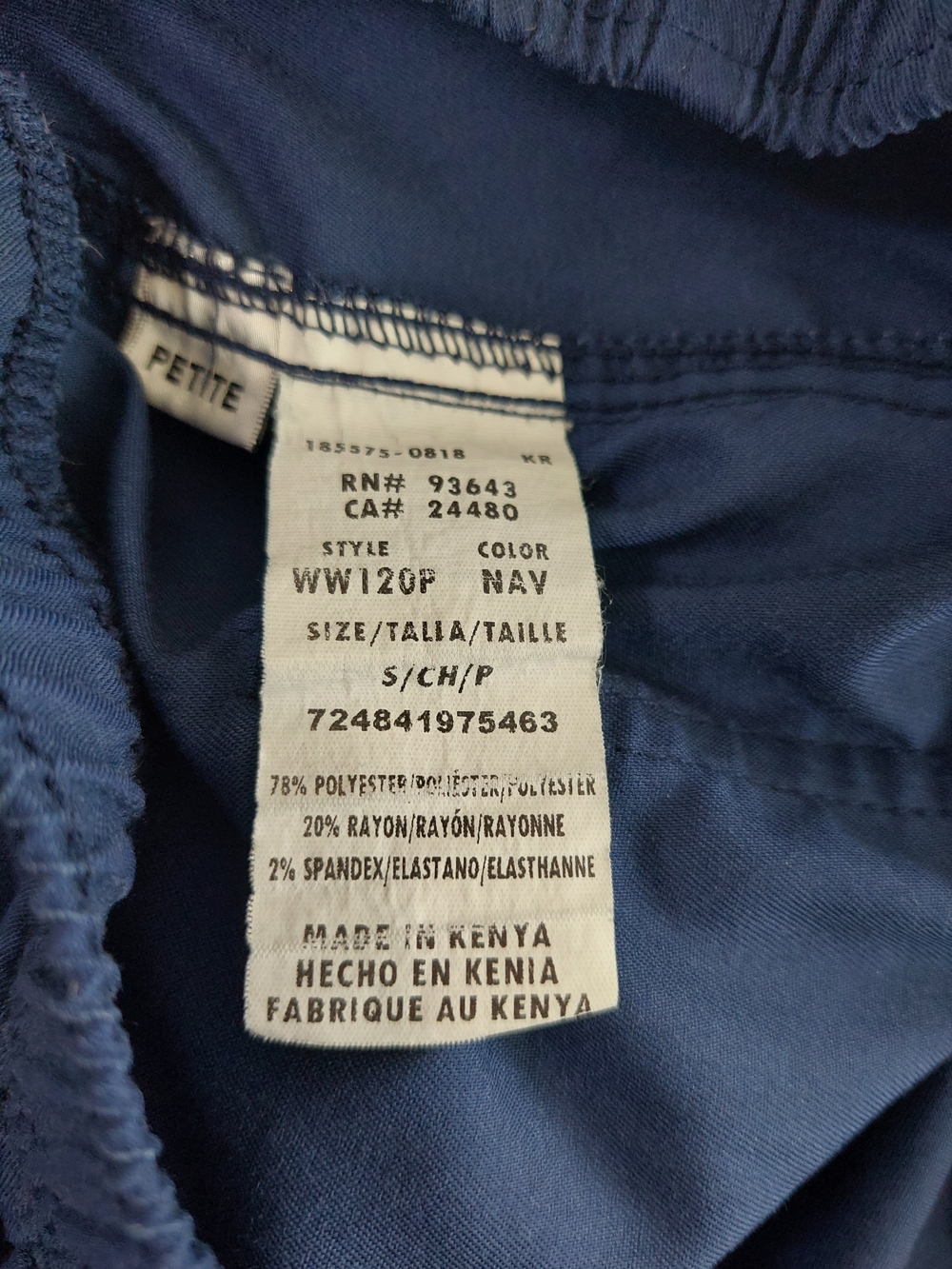 Lot of 2 Cherokee Workwear Professionals Navy Blue Scrub Pants Petite Small - Picture 8 of 10